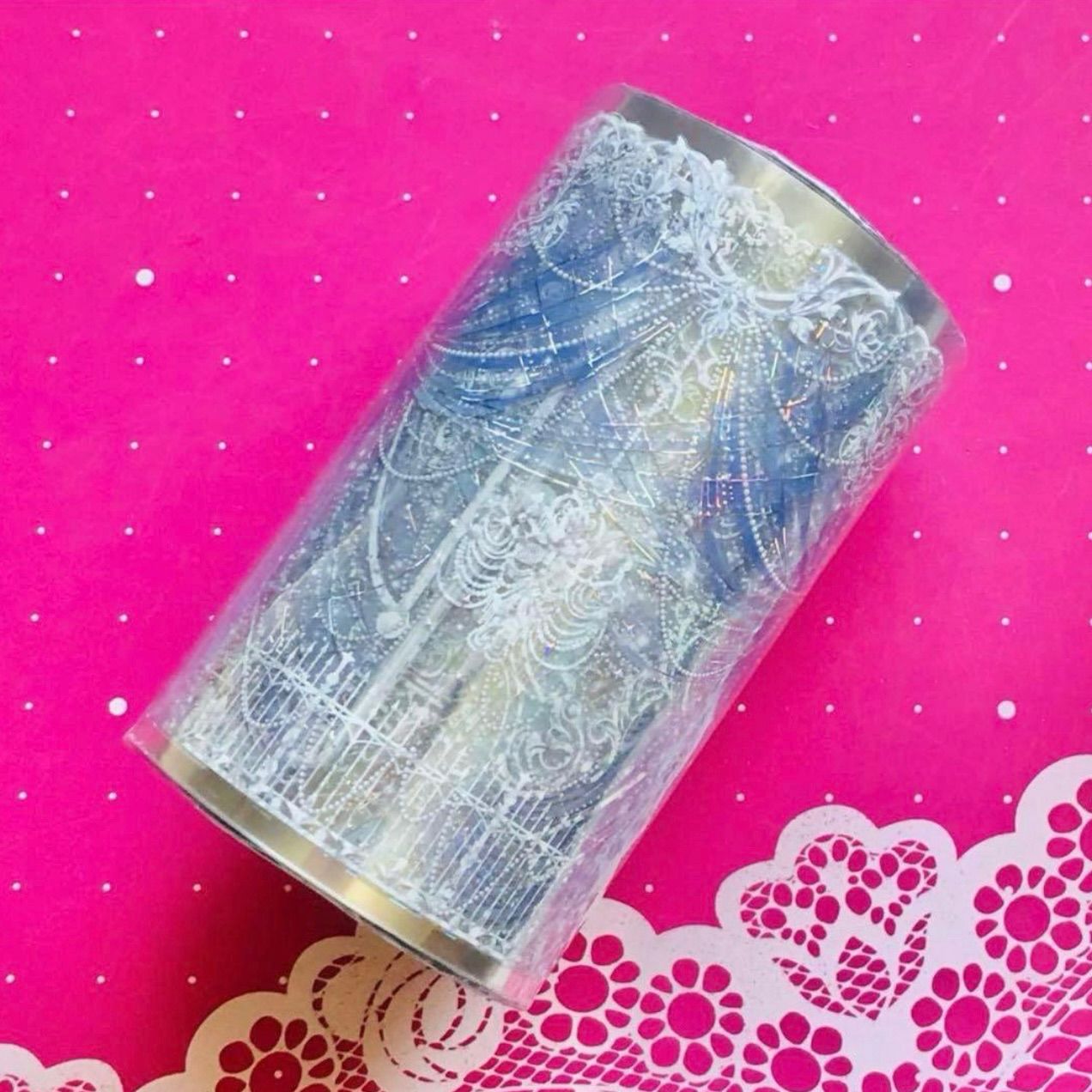 ♡SALE♡ 贝壳银 彩罗之帘 8cm×10m 海外マスキングテープ 海外マステ