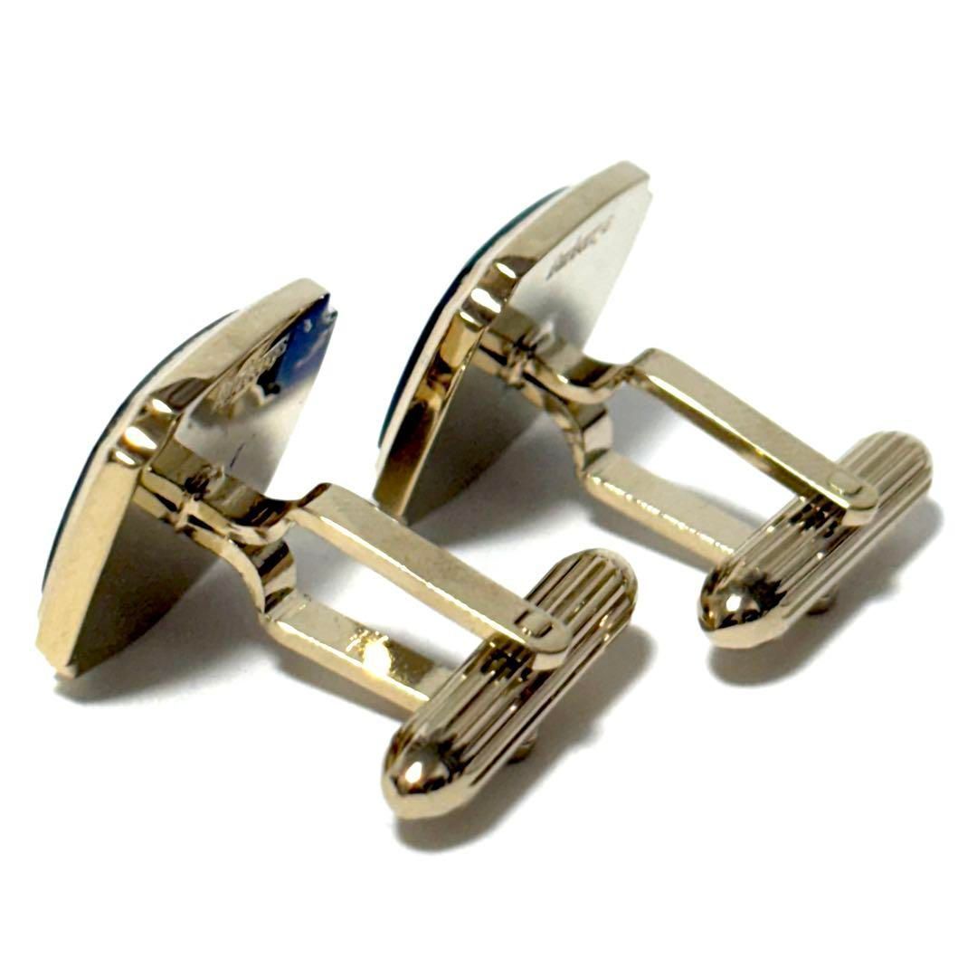 極美品✨ バーバリー カフス ネイビー×ゴールド ホースロゴ - メルカリ