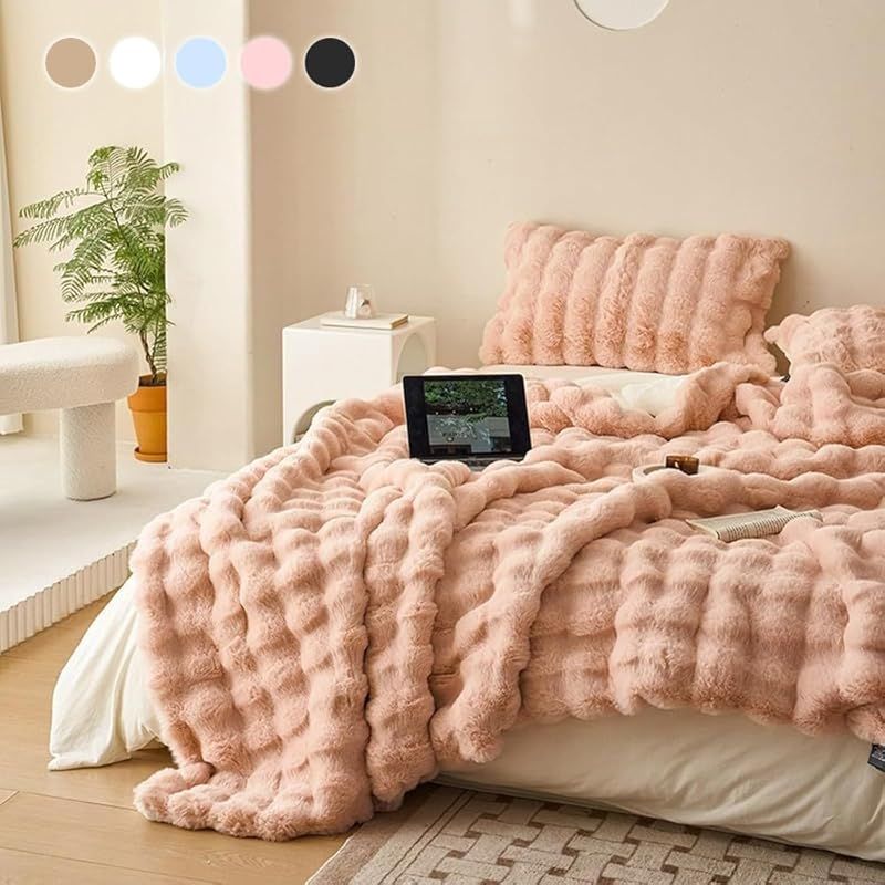 毛布 ふわとろ毛布 ふわもこ毛布 ブランケット 柔らかく肌触 ふわふわ モコモコ 冷え対策 洗える おしゃれ 静電気防止 暖かい 厚手 冬用 130 x 160 ピンク