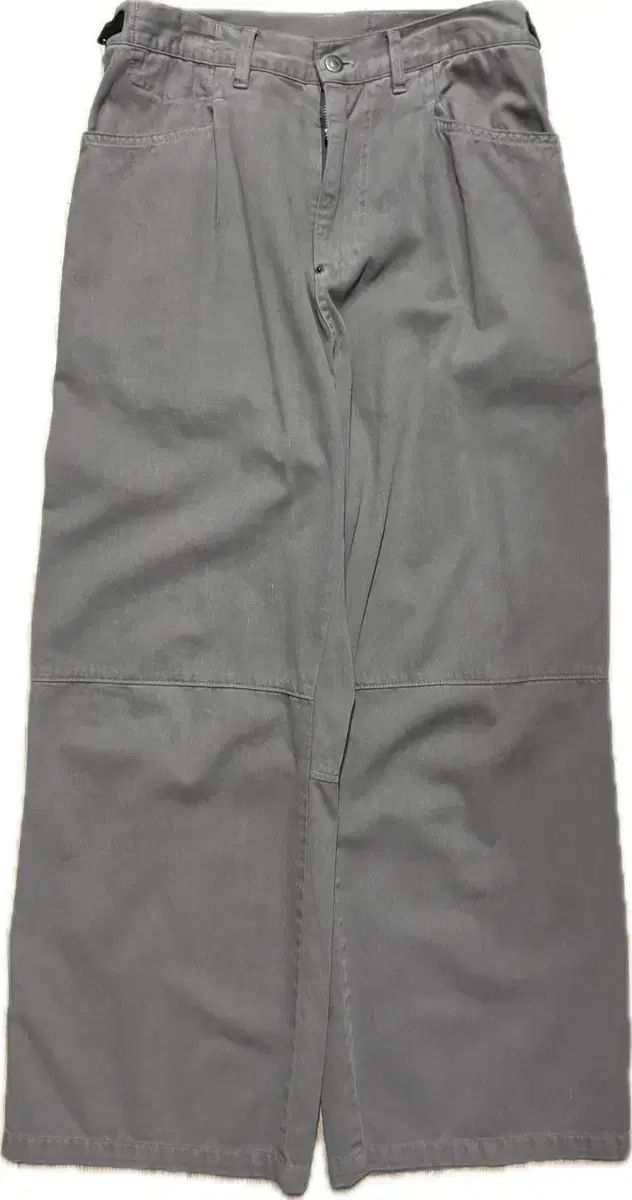 ポリテル ワンタック マイクロシマ パンツ カーキグレー