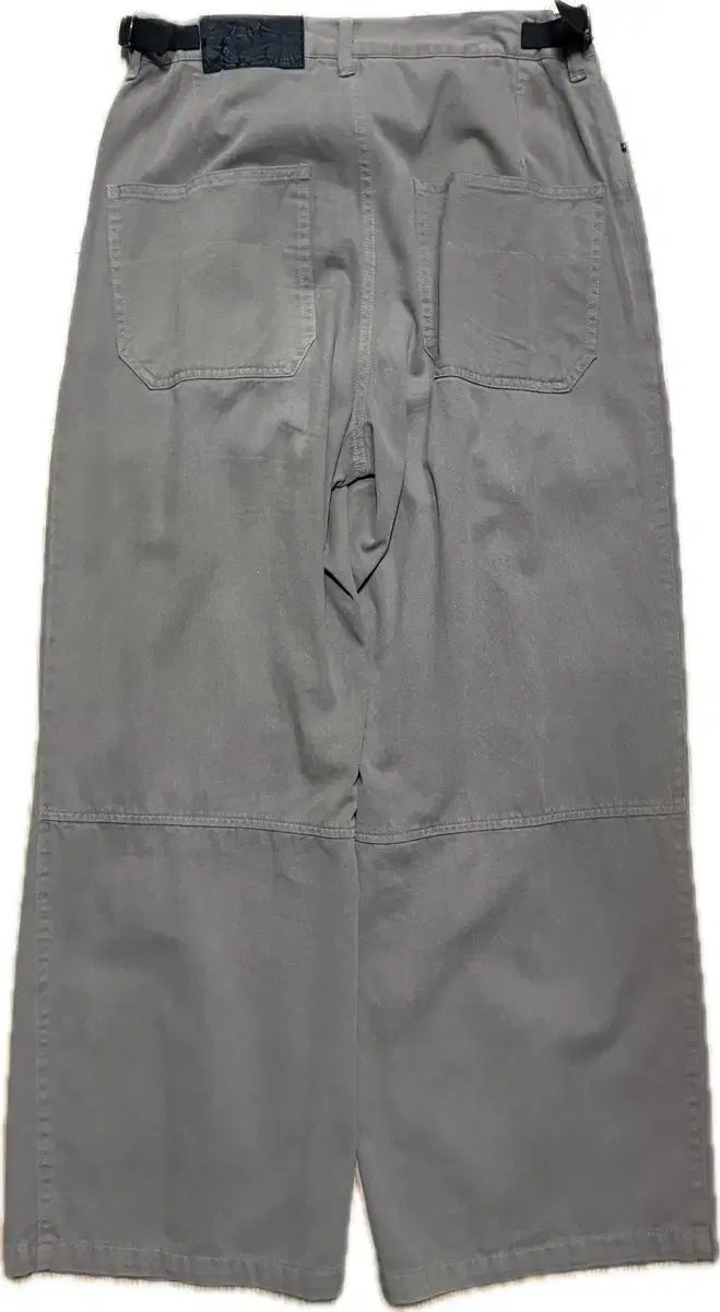 ポリテル ワンタック マイクロシマ パンツ カーキグレー