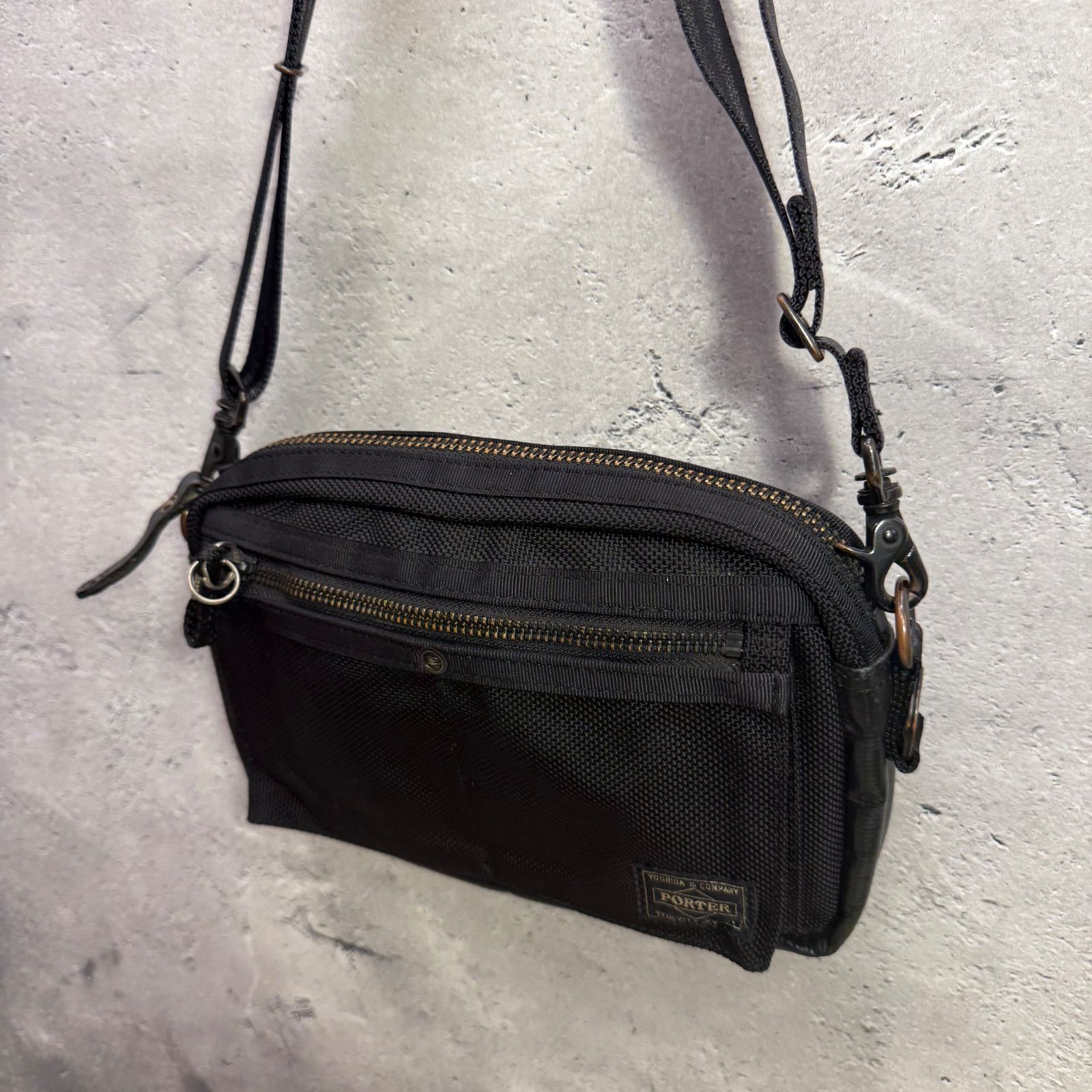 PORTER ポーター HEAT ヒート ショルダーバッグ タフナイロン×レザー 