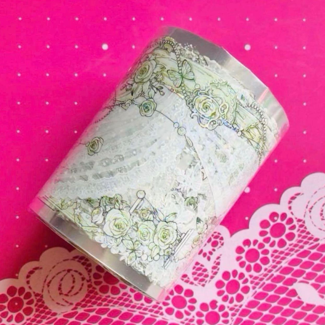 ♡SALE♡ 贝壳光 6.5cm×10m 庭幔 绿 海外マスキングテープ 海外マステ