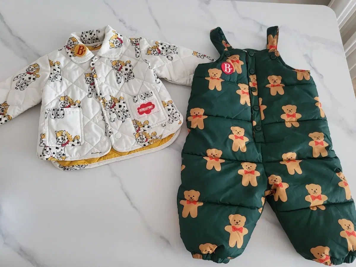 ベベデピノ ダウン アウター - オーバーオール セット