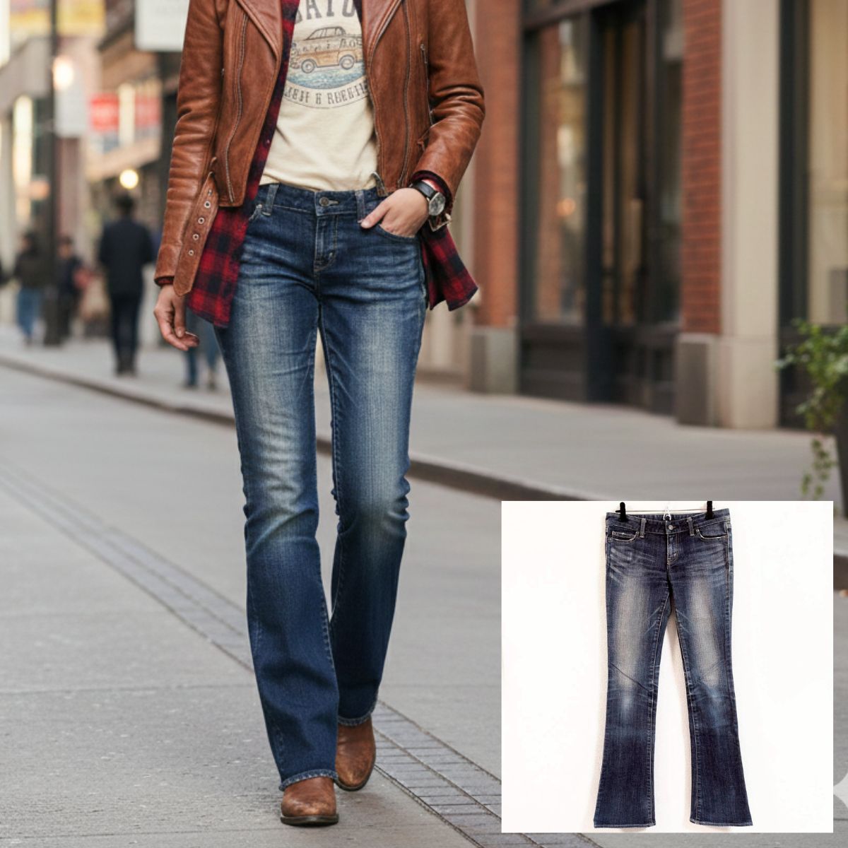 流行のフレア◎【MOUSSY】マウジー ブーツカット デニム パンツ フレア