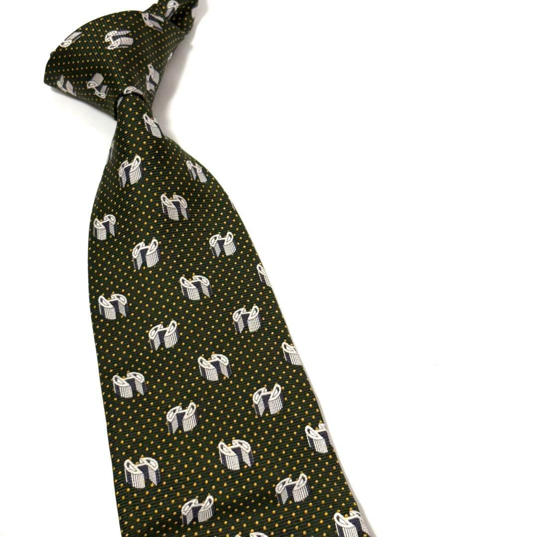 極美品✨ セリーヌ ネクタイ ダークグリーン 深緑 シルク - メルカリ