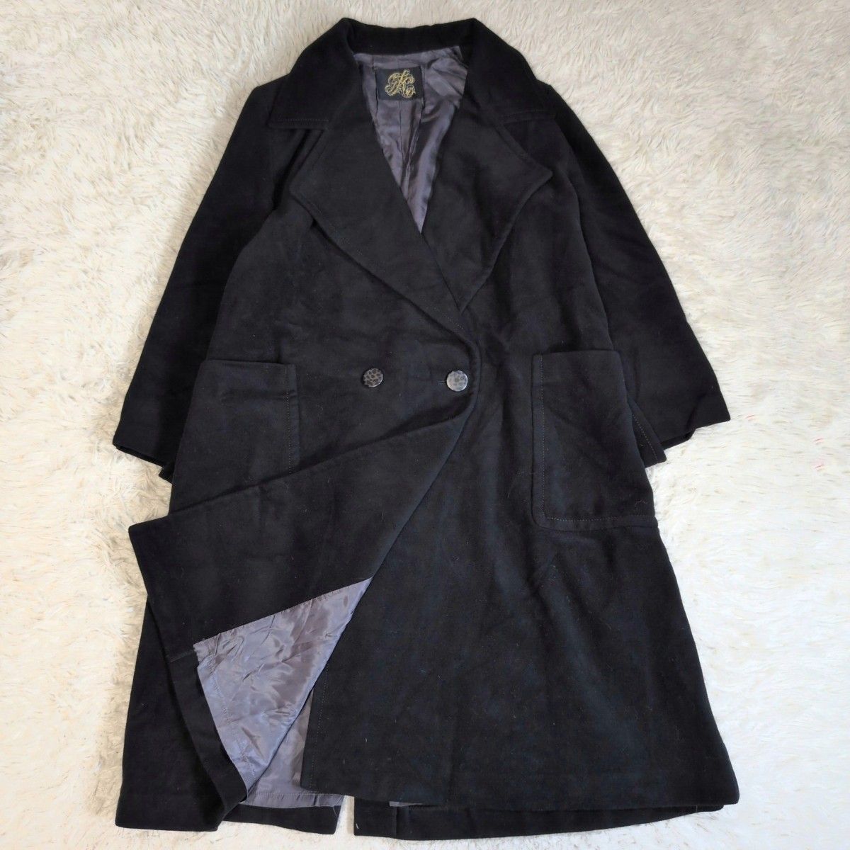 希少✨伊太利屋 イタリヤ アンゴラ混 ダブルブレスト チェスターコート