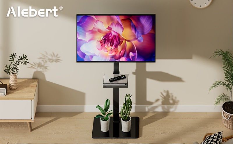  32～75インチ対応 TVスタンド 耐荷重30 kg VESA対応100 600 mm スチール製 チルト調整 左右35度 ホームシアター メディア視聴に最適 頑丈構造 テレビ周辺機器 テレビ