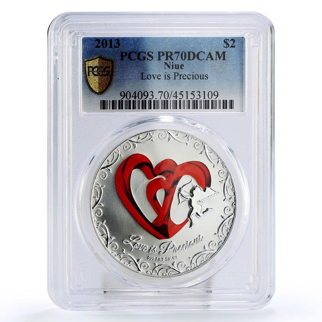 ニウエ 2ドル Love is Precio シリーズ アムール PR70 PCGS カラー銀貨