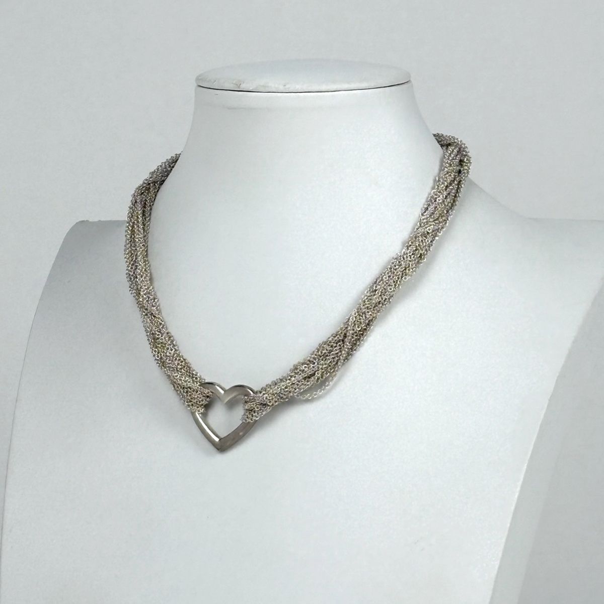 ティファニー TIFFANY&Co. オープンハート メッシュ ネックレス トグル