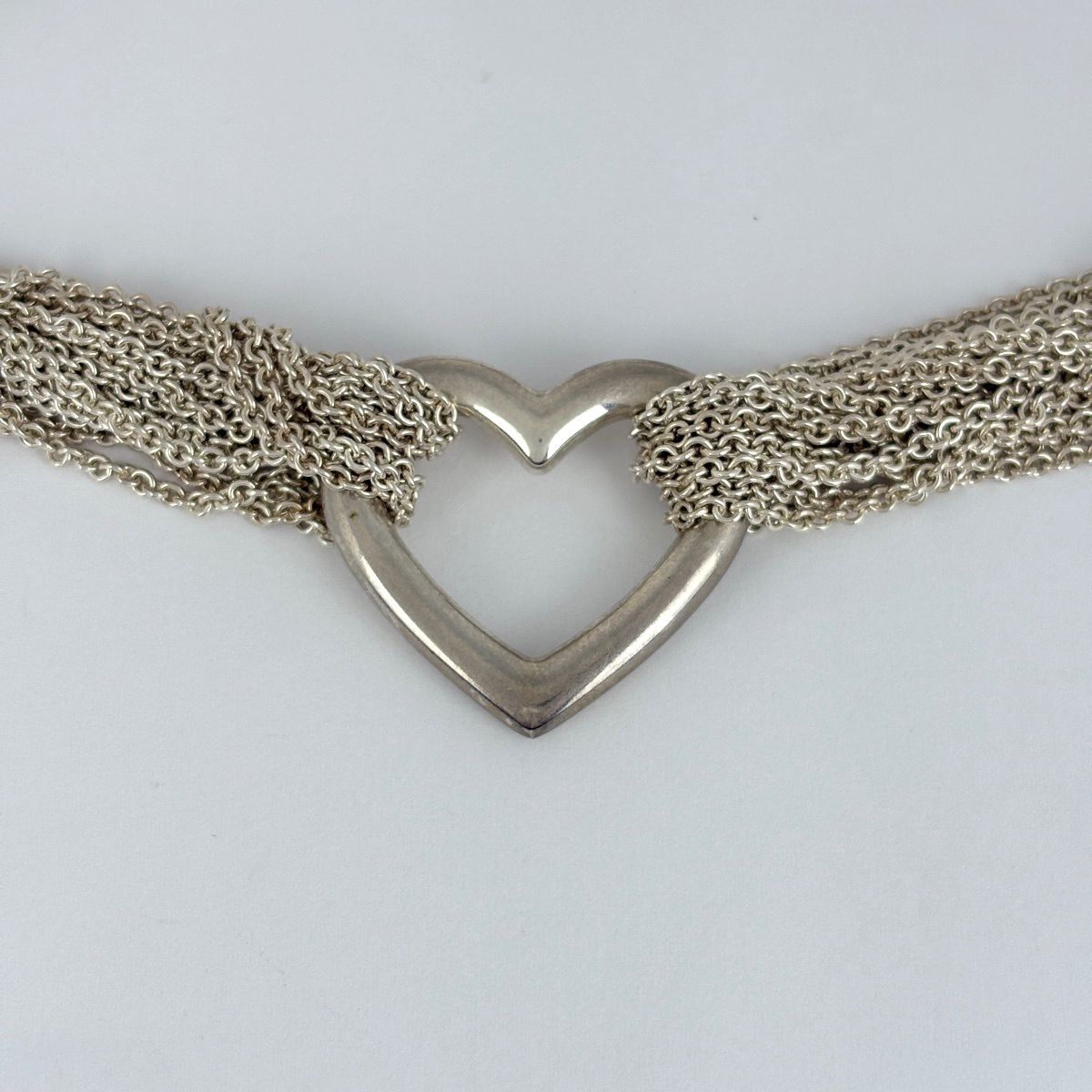 ティファニー TIFFANY&Co. オープンハート メッシュ ネックレス トグル