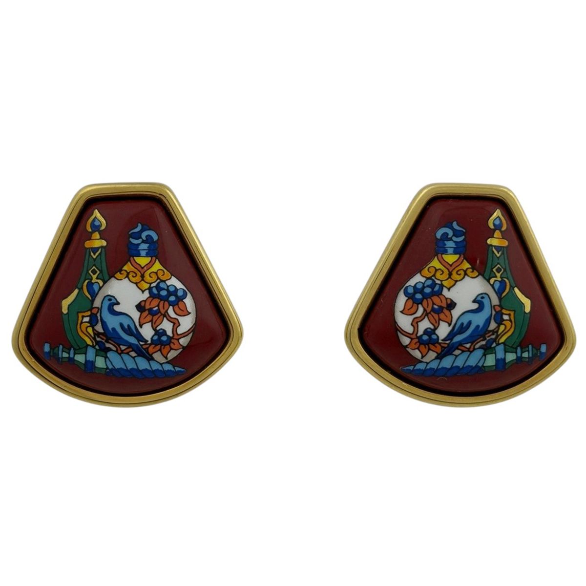 エルメス HERMES エマイユ イヤリング 七宝焼き イヤリング GP ゴールド レディース