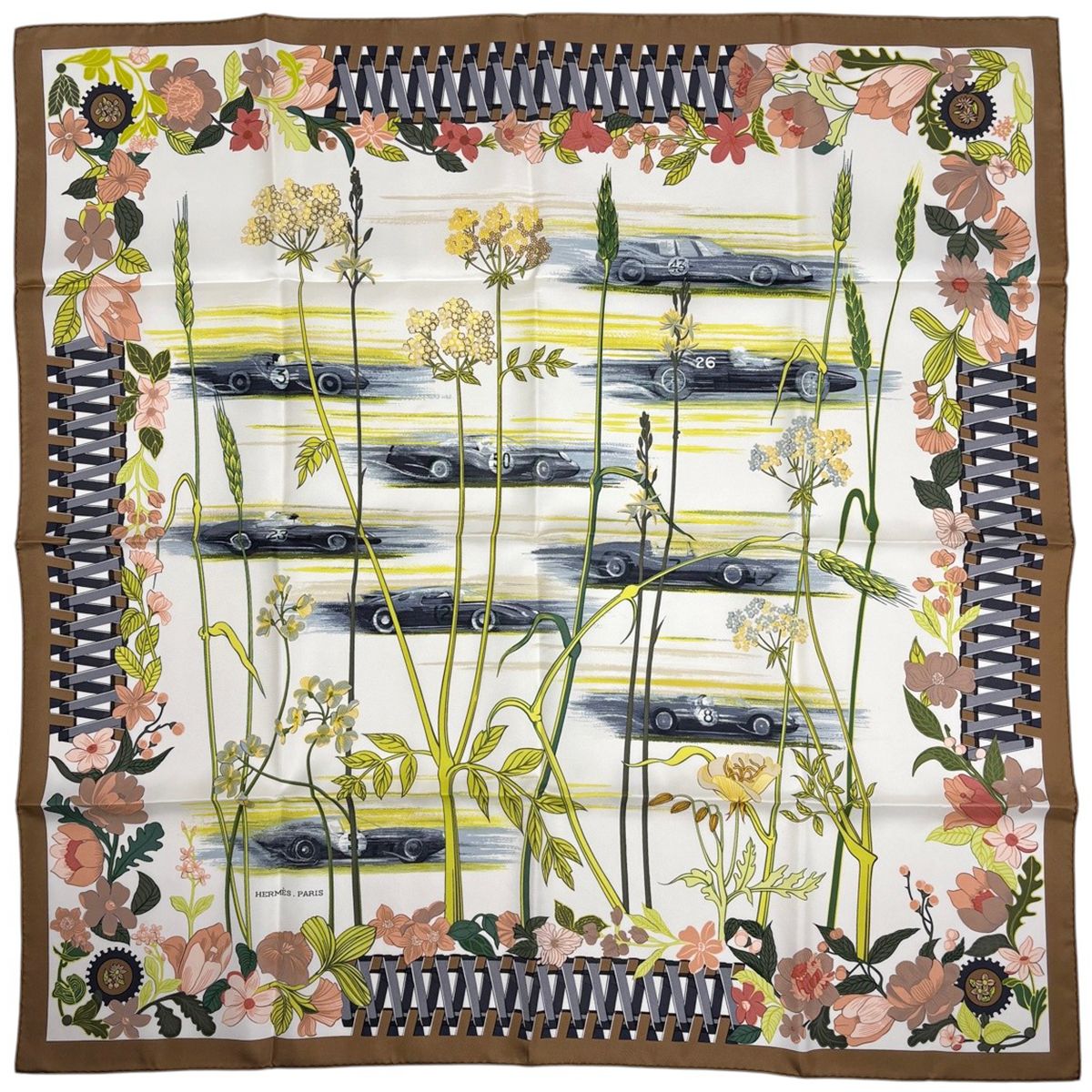 エルメス HERMES カレ 90 LES BOLIDES RACE CARS レースカー スカーフ