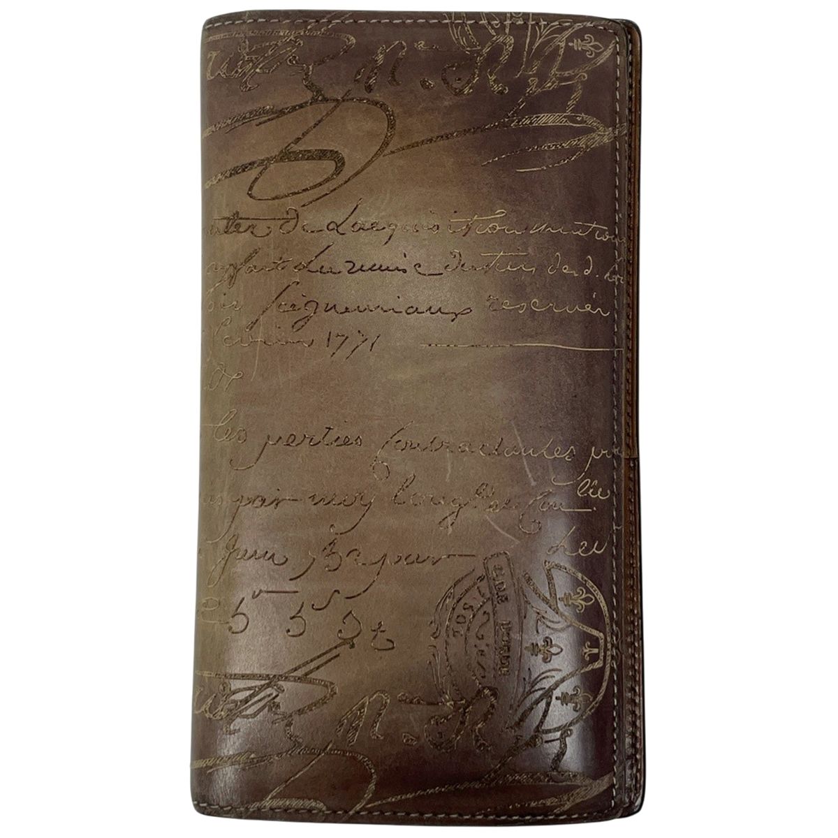 ベルルッティ Berluti エベネ 二つ折り長財布 カリグラフィ 長財布