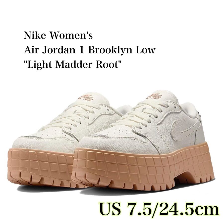 Nike W Air Jordan 1 Brooklyn Low Light Madder Root ナイキ ウィメンズ エアジョーダン1 ブルックリン ロー ライトマダールート HF 3184-101 白24.5 cm箱無し