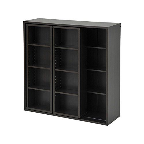 山善 YAMAZEN マンガ収納 スライド本棚 幅90 高さ92 ダークブラウンCRSS-9090 DBR