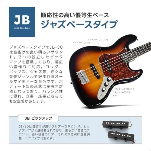  SELDER セルダー ベース ジャズベースタイプ JB 30 メタリックブルー 入門リミテッドセット エレキベース ベース