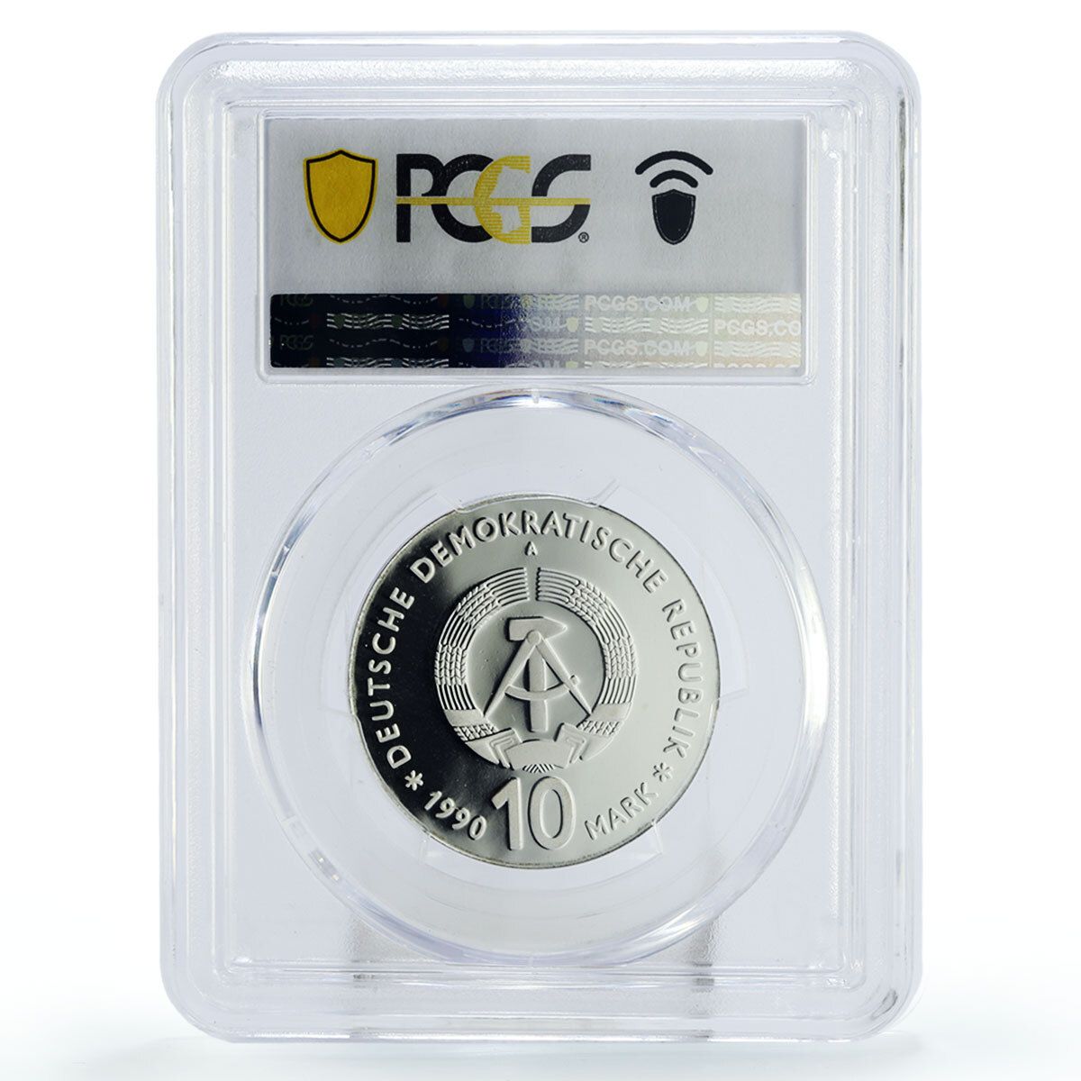 ドイツ DDR 10マルク 哲学者 ヨハン・フィヒテ PR68 PCGS 銀貨 1990年