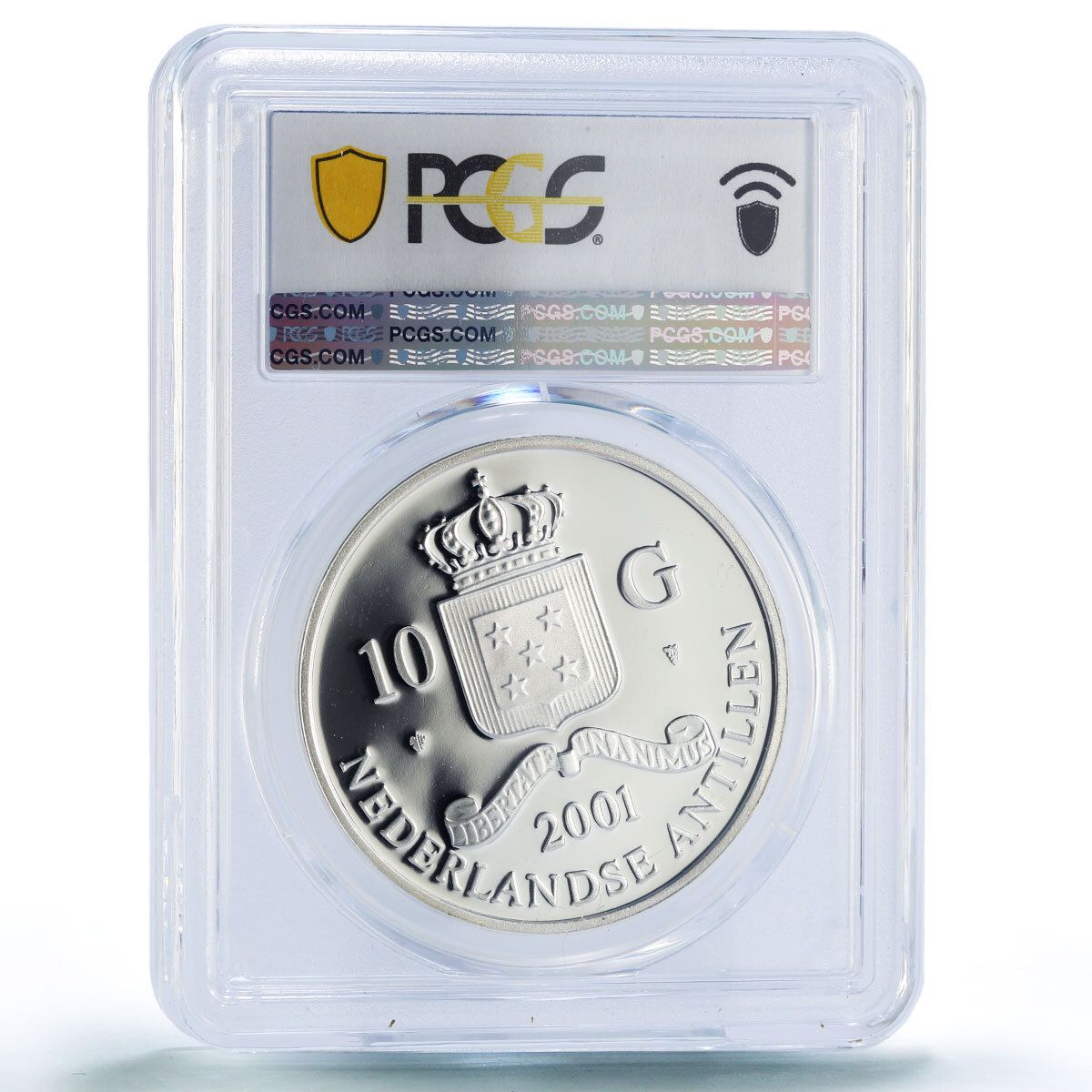 オランダ領アンティル 10 グルデン ジョン ジャン ル ボン ギルト PR69