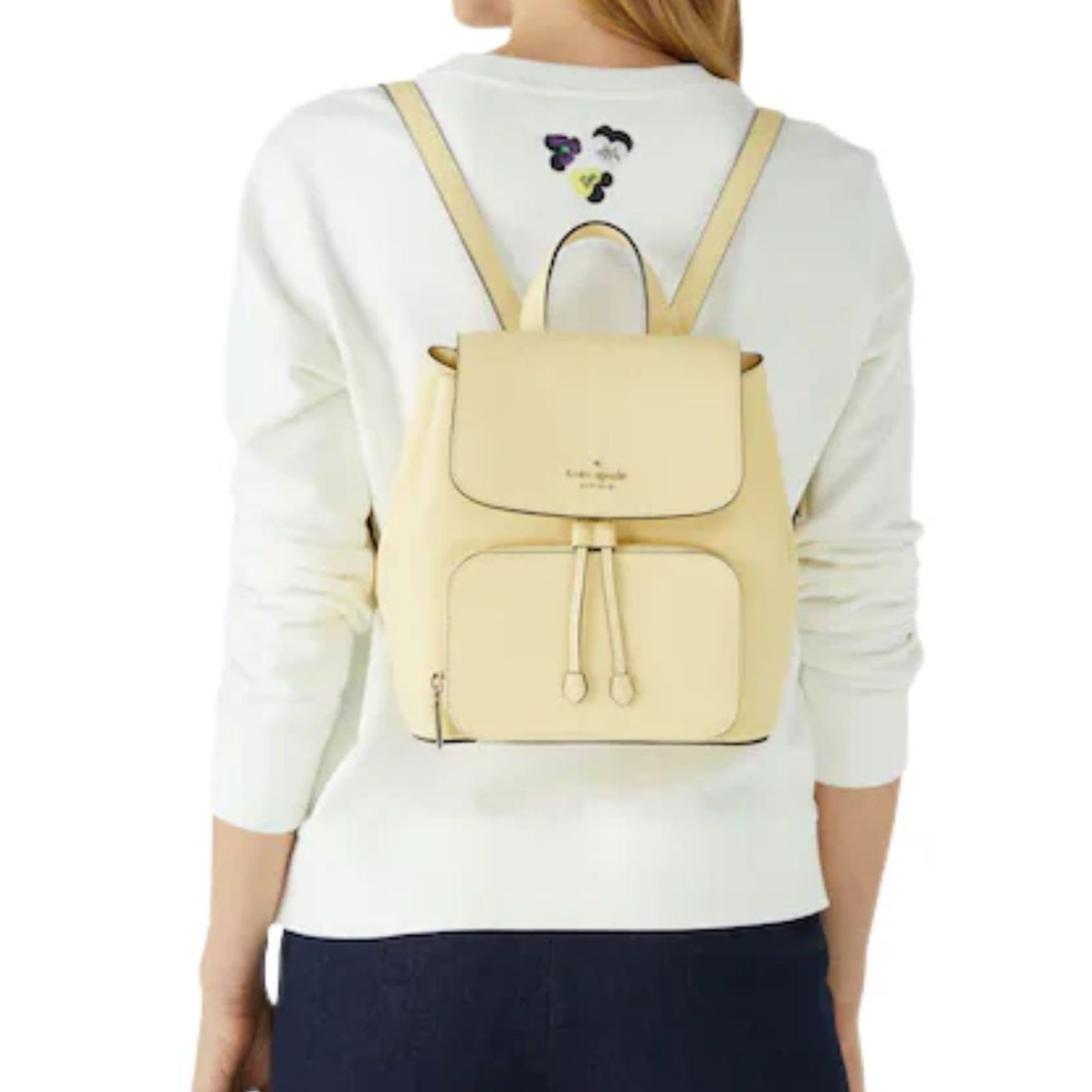 未使用 kate spade レザーリュック(白) Kristi 美品】kate spade ケイトスペード レザー ミニリュック バックパック