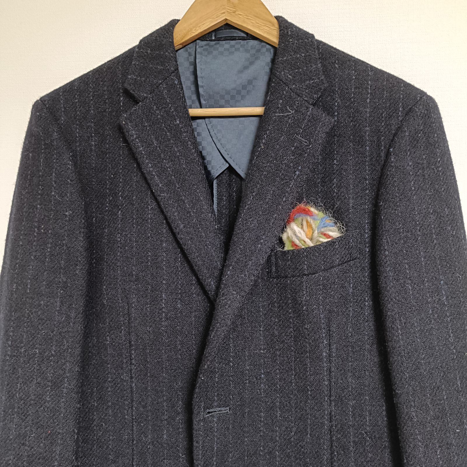 ミツミネ リスペクト ハリスツイード ペンシルストライプ テーラード