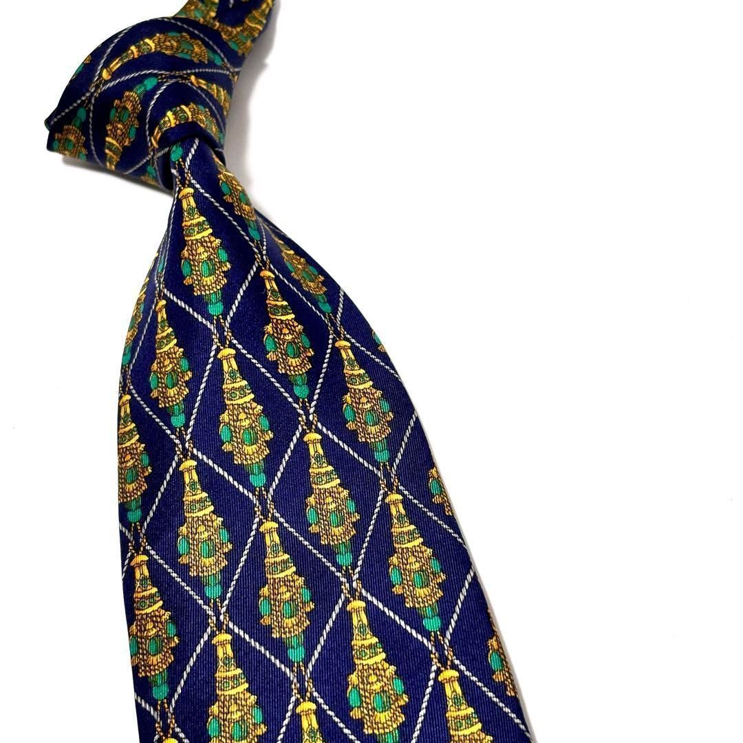 極美品✨ クリスチャンディオール ネクタイ ネイビー 紺 シルク - メルカリ