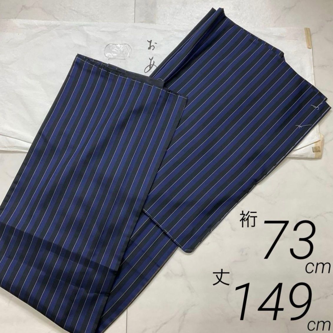 ⬛️kimomo+one⬛️男前屋⬛️未使用同然⬛️正絹⬛️袷⬛️仕付け糸