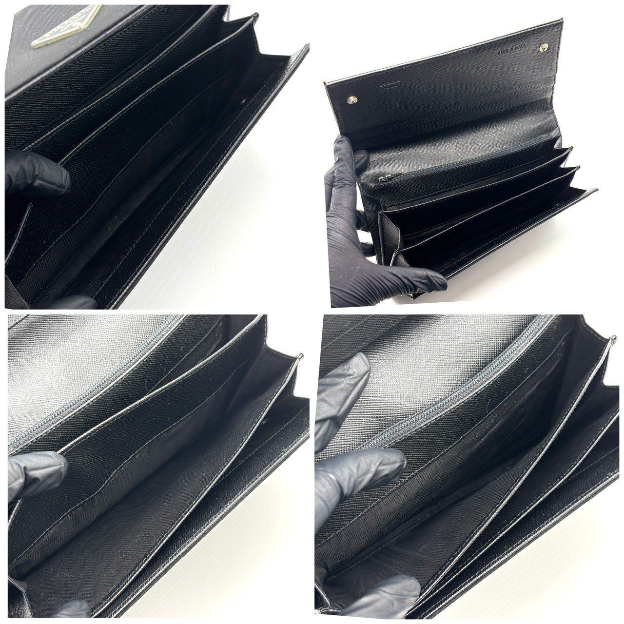 静かに輝く黒の品格】 PRADA プラダ 二つ折り財布 テーストナイロン