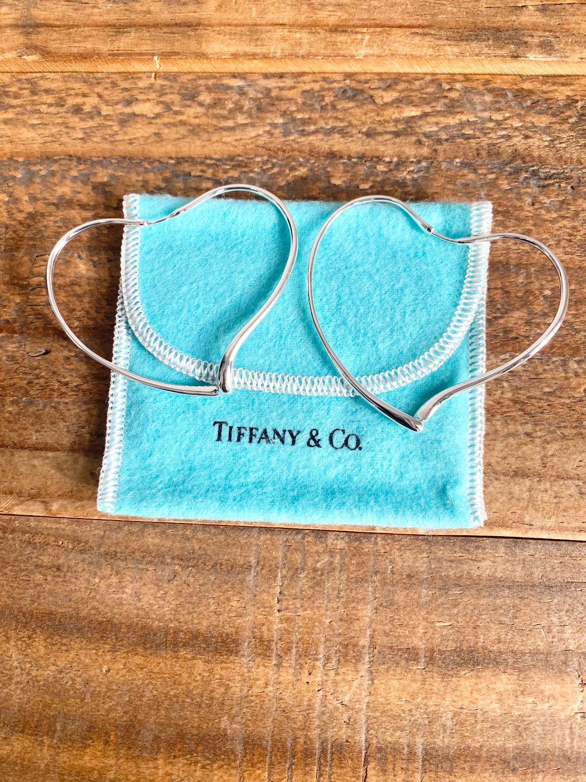 中 鏡面磨き仕上げ TIFFANY ティファニー エルサペレッティ フープ ピアス Ag 925 925シルバー ラージ Lサイズ