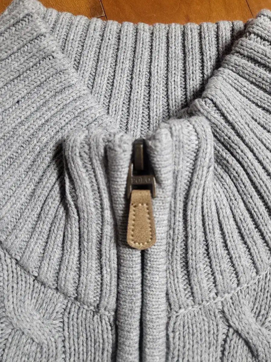 正規品)ポロ ラルフローレン ケーブル ニット ハーフジップ グレー