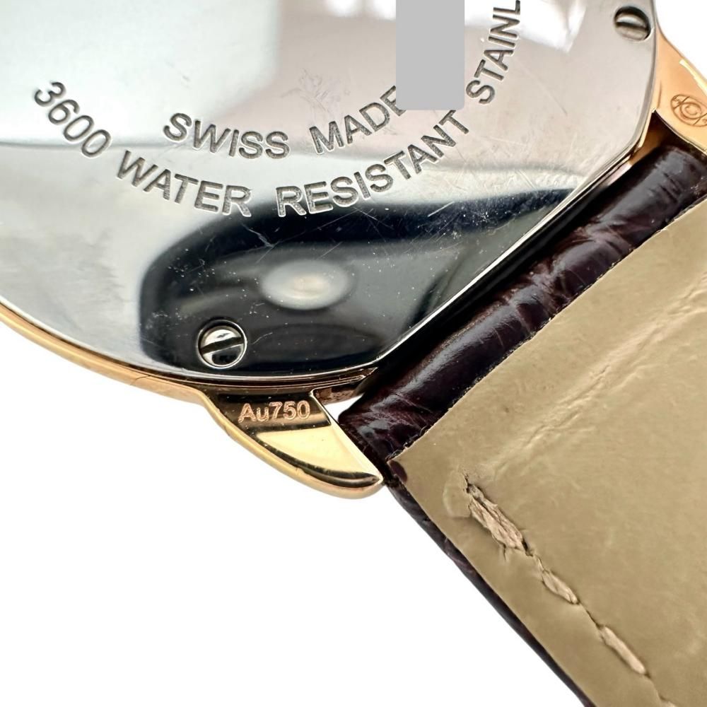  CARTIER カルティエ ロンドソロSM 腕時計 K 18 PGピンクゴールド 18金 ステンレススチール レザー クオーツ シルバー文字盤 茶革ベルト レディース GD その他 時計