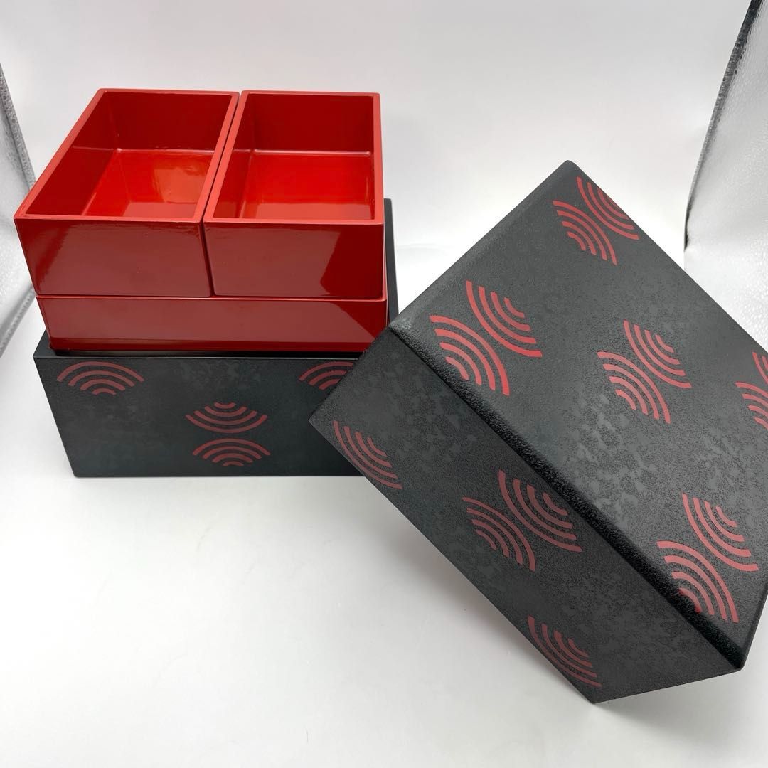 紋紗塗/津軽塗り 重箱/仕掛 モダン/高級感/シンプル/上品 1人～2人用