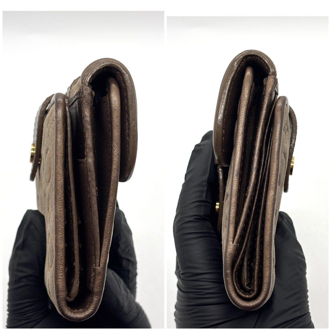 静かに艶めく上質感】 CELINE セリーヌ 二つ折り財布 Cマカダム