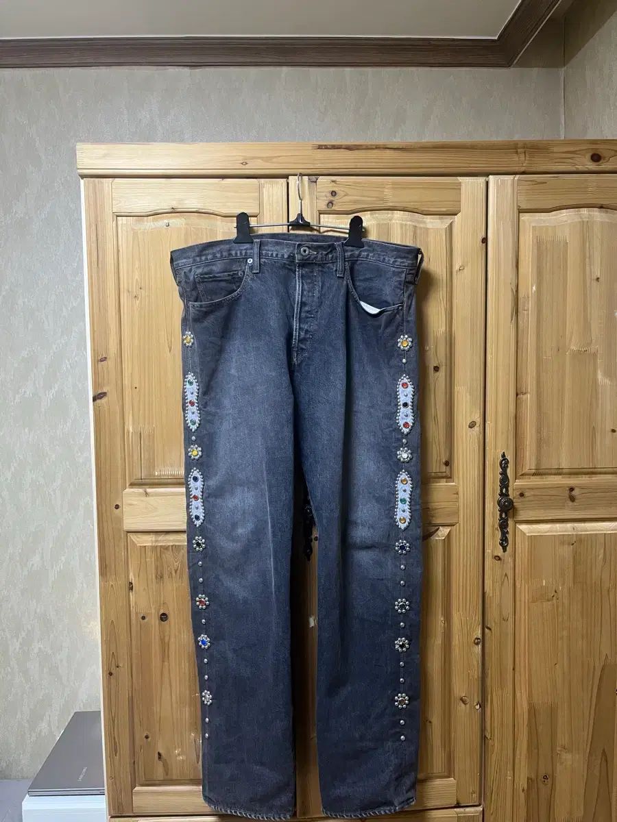 38 KAPITAL キャピタル モンキー シスコ ジェムストーン デニム パンツ ブラック