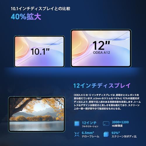 タブレット 12インチ Android 15】2K 大画面 アンドロイド タブレット