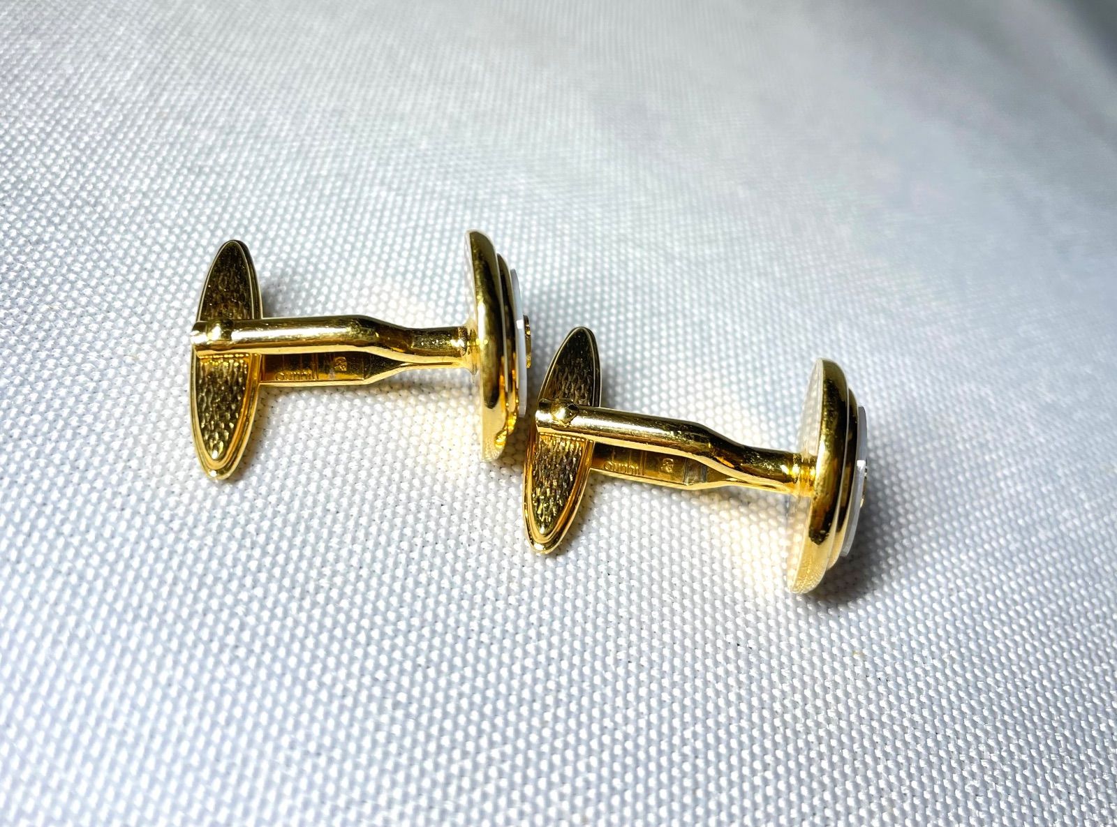 美品 希少 dunhill ダンヒル dロゴ マザーオブパール装飾＆ゴールド