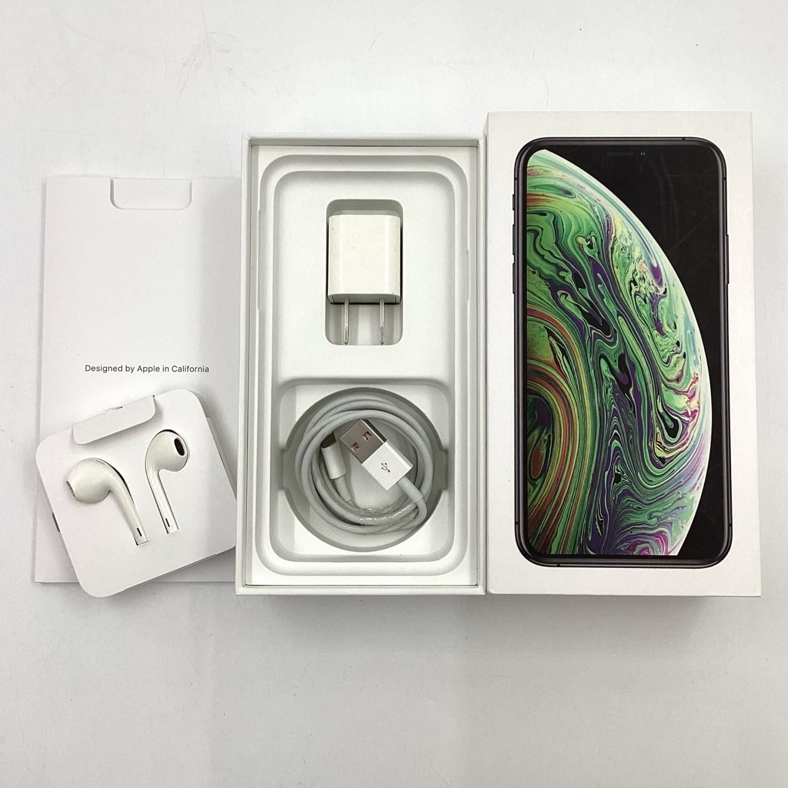 iPhone XS 256GB スペースグレイ au SIMフリー 白ロム 100%【難有