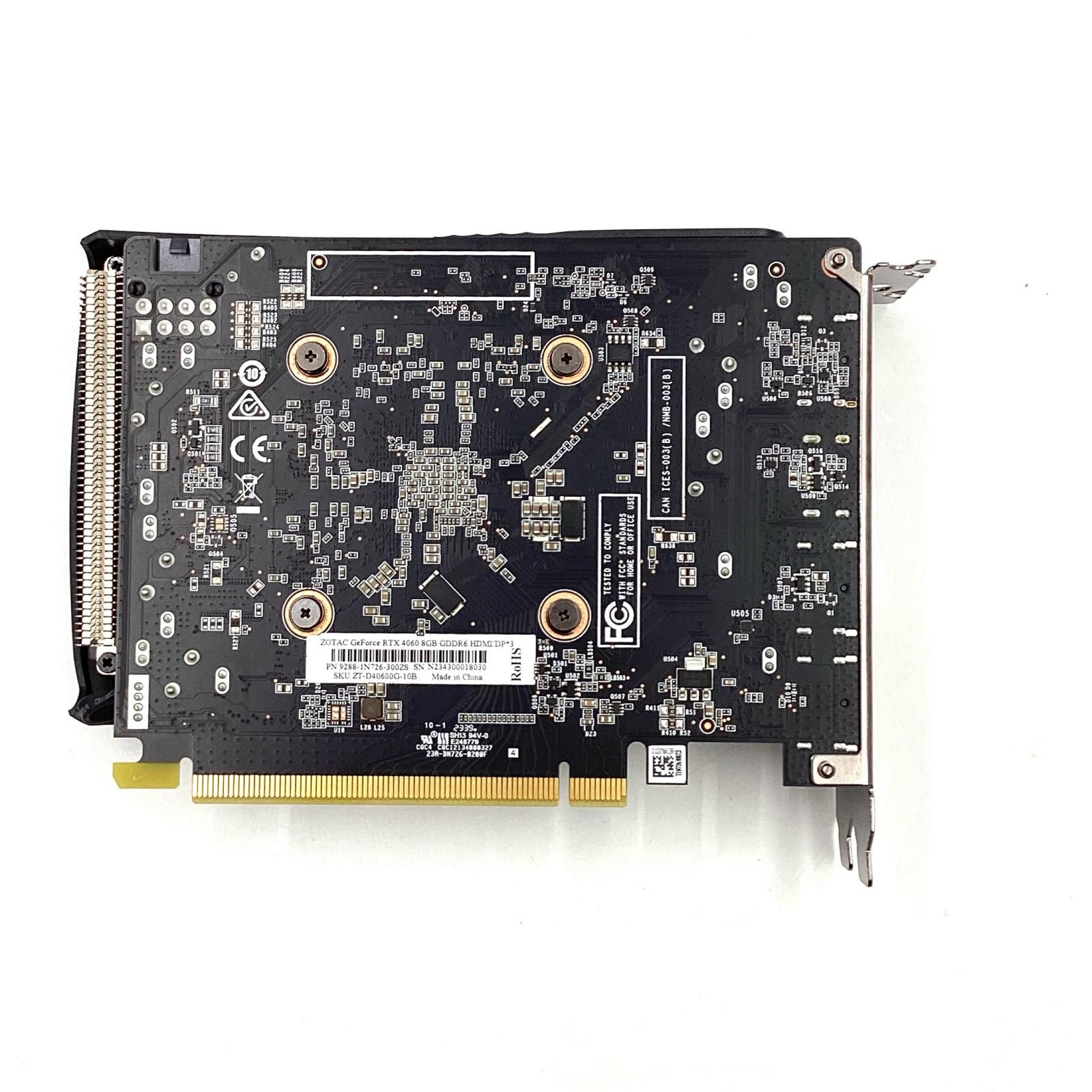 ZOTAC RTX 4060 8 GB GDDR 6 HDMI DP 3 ZT-D 40600 G-10 B