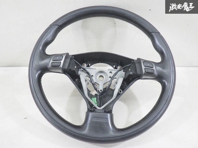 【ストア出品】 スバル 純正OP MOMO モモ BP5 BL5 レガシィ 2009 ステアリング ハンドル 黒レザー +-ボタン付 GS120-00990 内装 棚3-2