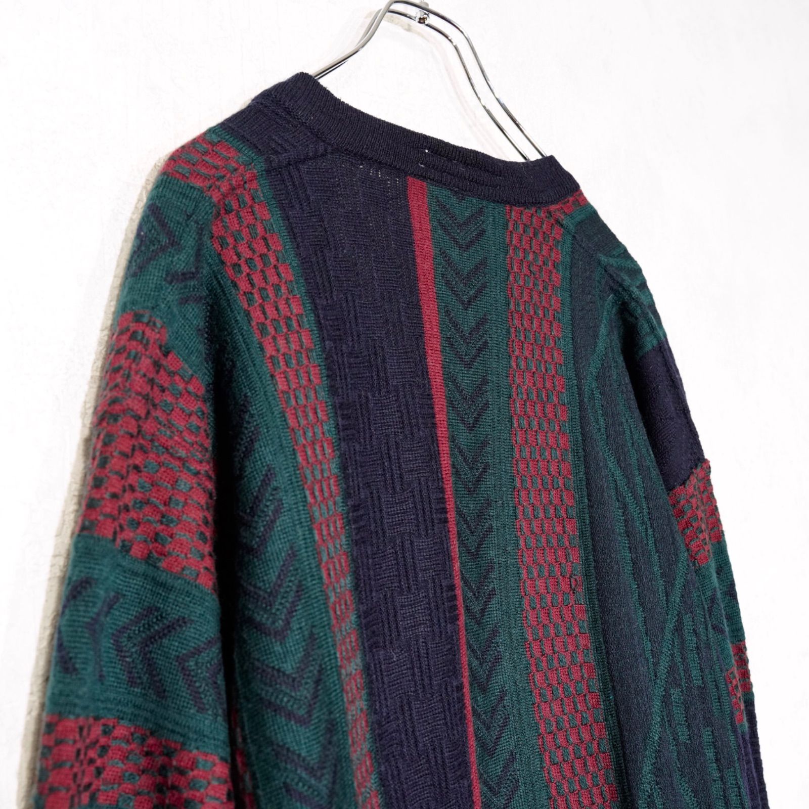EU VINTAGE FAM.WAS PATTERNED DESIGN KNIT CARDIGAN/ヨーロッパ古着柄 
