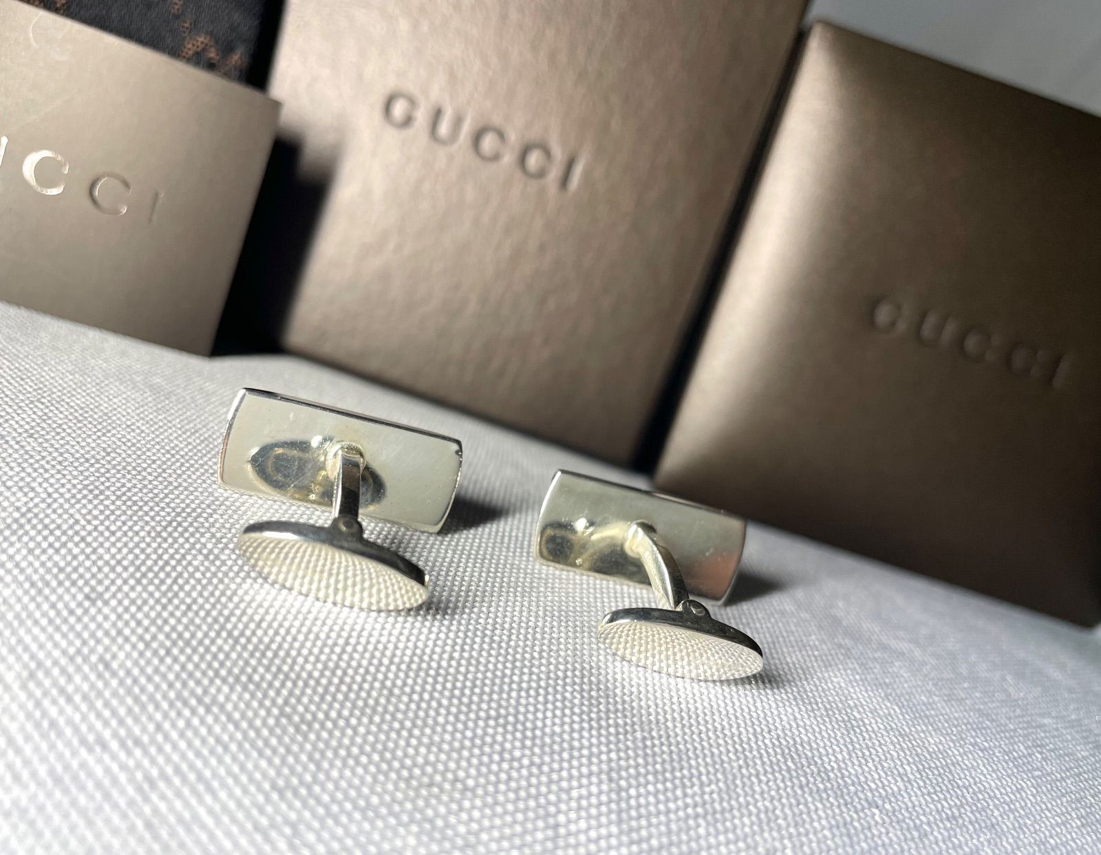 GUCCI グッチ ブランドロゴ ブラックオニキス装飾&スターリング