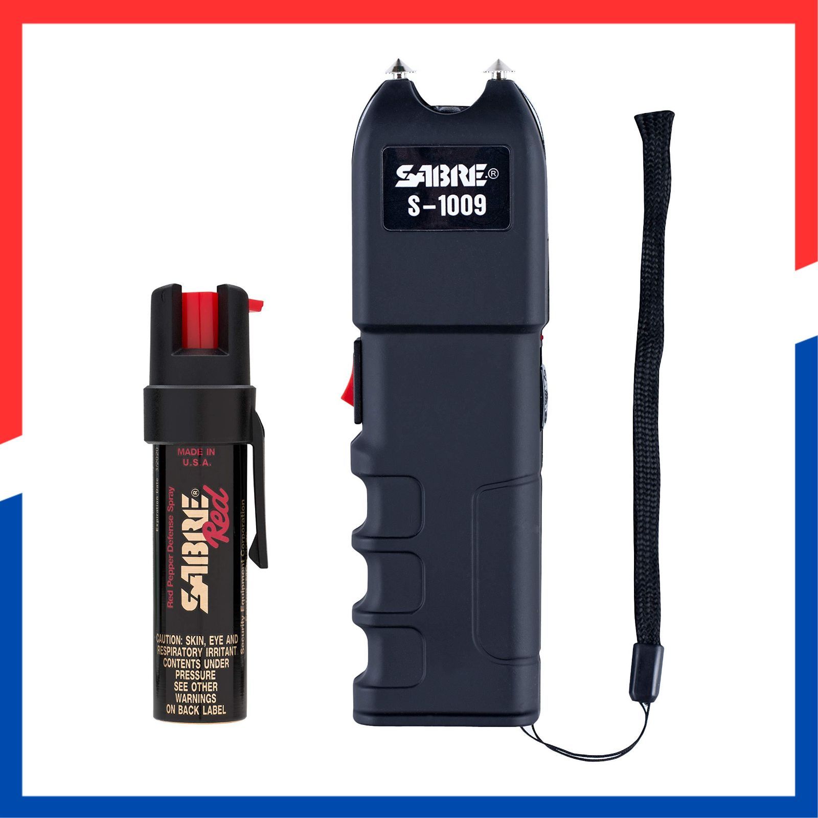 3-in-1 Stun Gun with Flashlight - and Anti-Grab Bar Technology Self Defense Spray Kit 35 Bursts 10 Ft 3 Pepper m Range 120