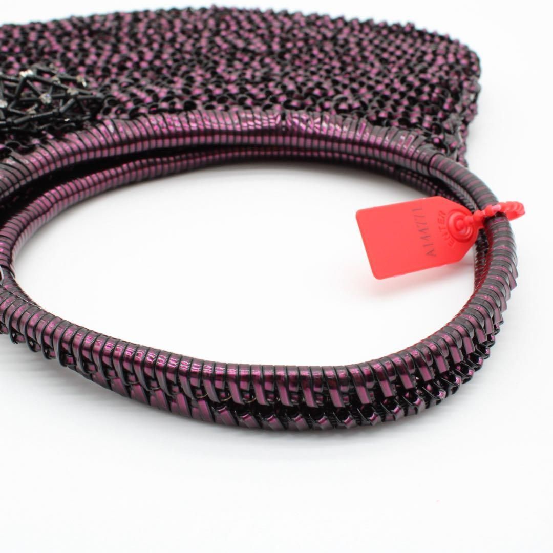 極美品】ANTEPRIMA ワイヤーバッグ ラインストーン ハンドバッグ 紫