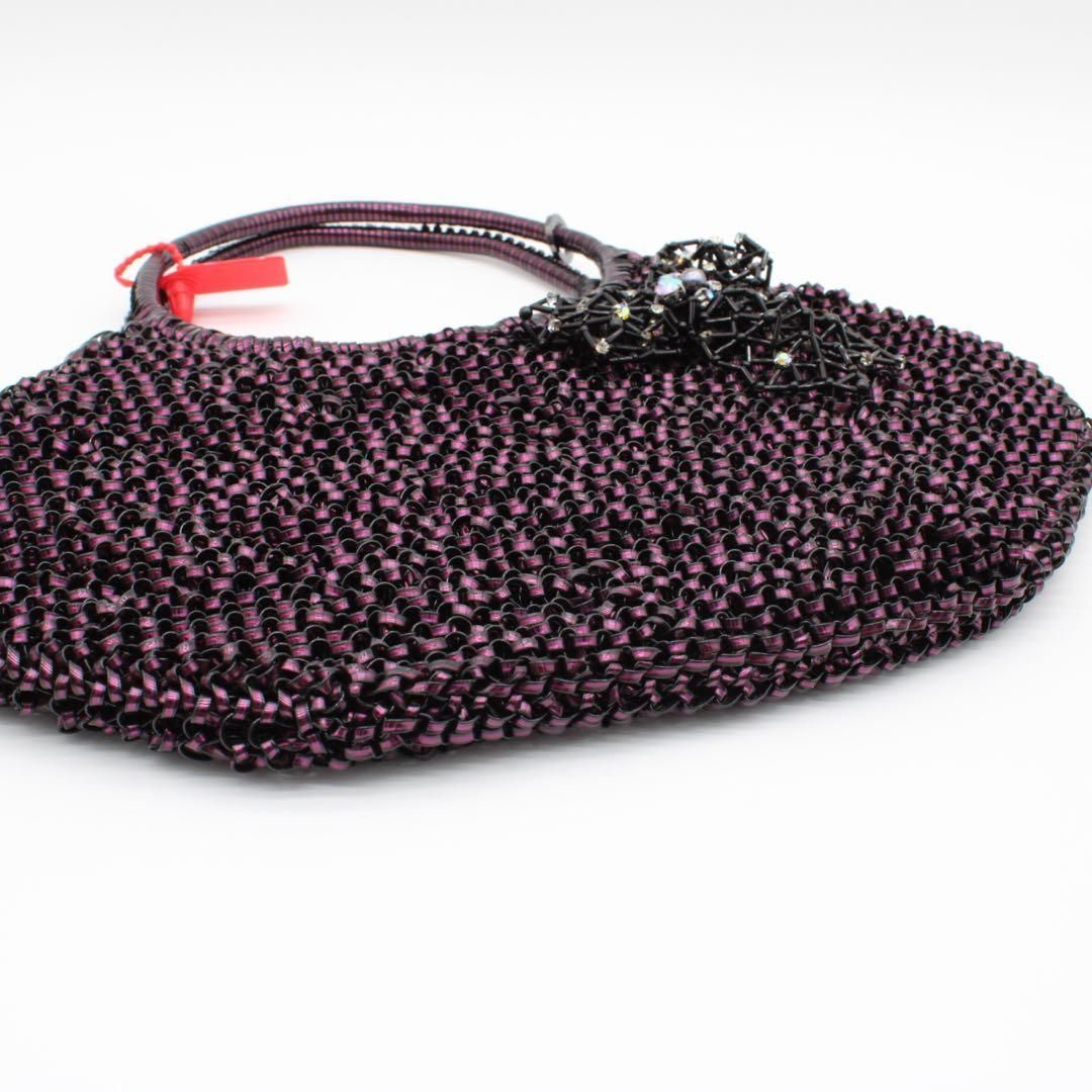 極美品】ANTEPRIMA ワイヤーバッグ ラインストーン ハンドバッグ 紫