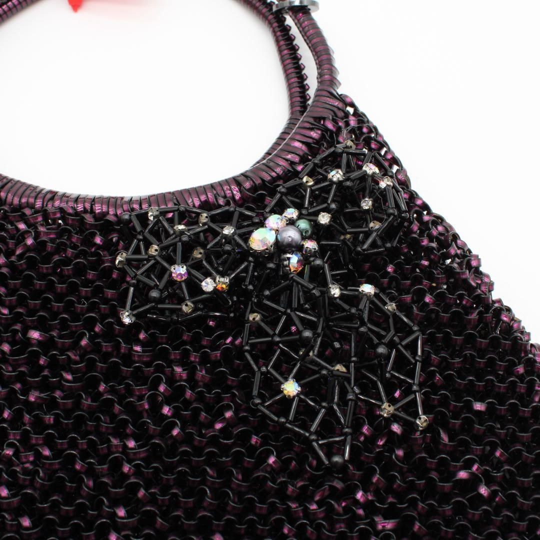 極美品】ANTEPRIMA ワイヤーバッグ ラインストーン ハンドバッグ 紫