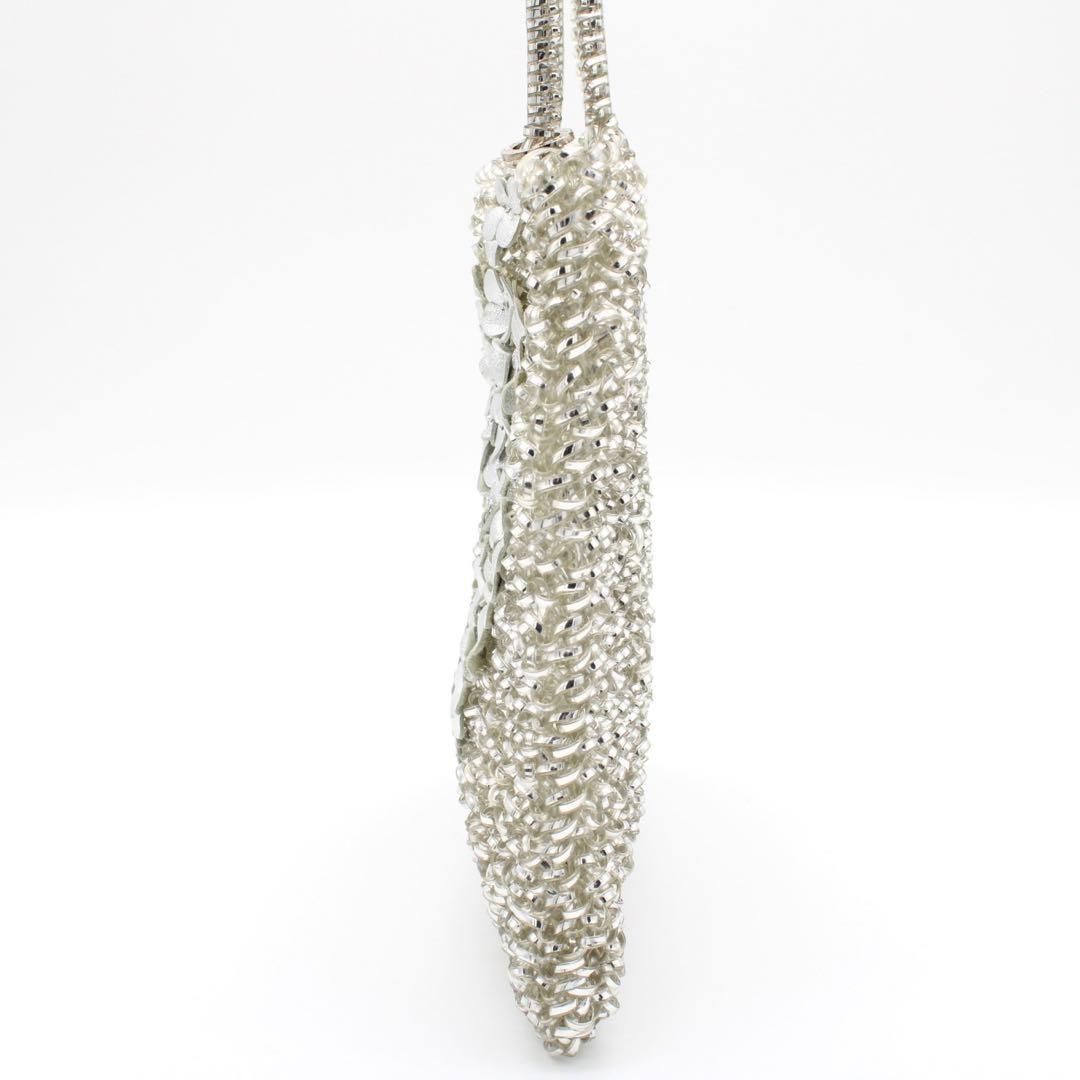 極美品】ANTEPRIMA ワイヤーバッグ ハンドバッグ フラワー シルバー