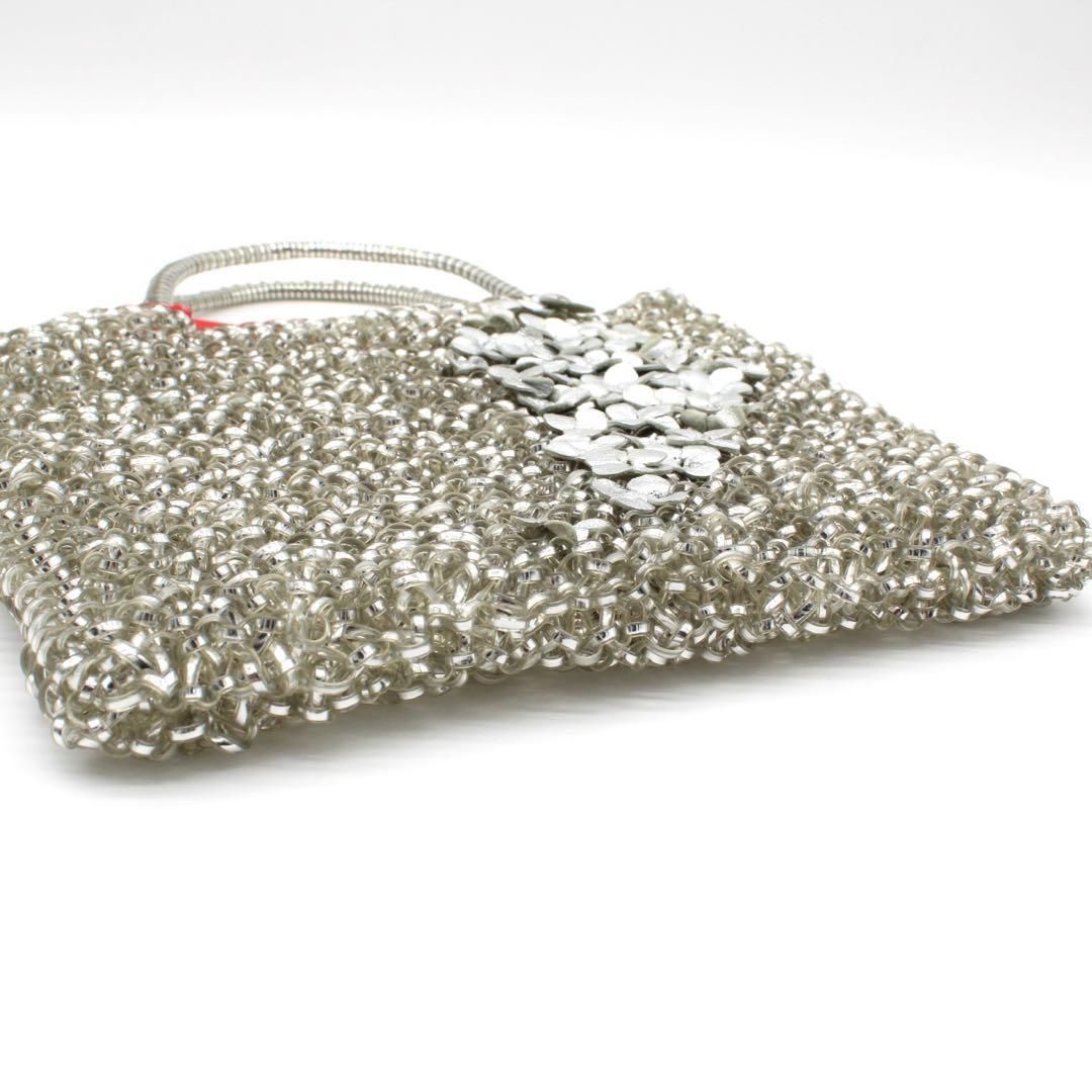 極美品】ANTEPRIMA ワイヤーバッグ ハンドバッグ フラワー シルバー