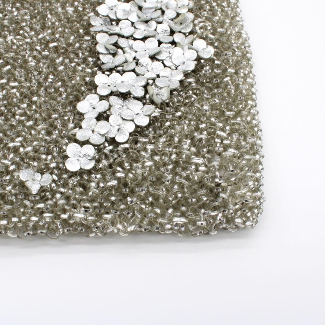 極美品】ANTEPRIMA ワイヤーバッグ ハンドバッグ フラワー シルバー