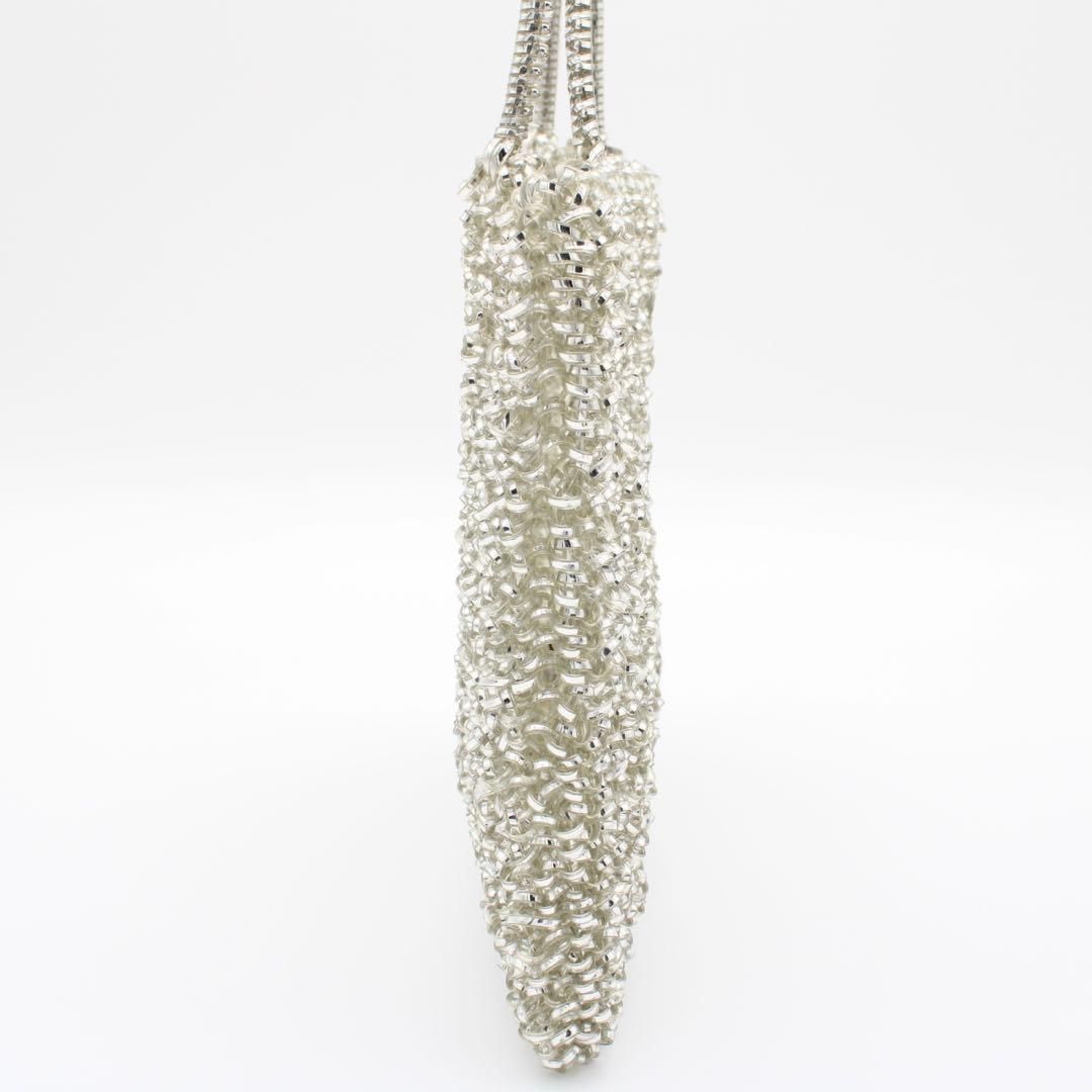 極美品】ANTEPRIMA ワイヤーバッグ ハンドバッグ フラワー シルバー