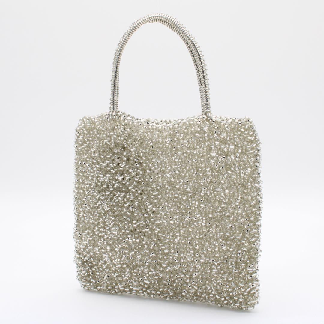 極美品】ANTEPRIMA ワイヤーバッグ ハンドバッグ フラワー シルバー